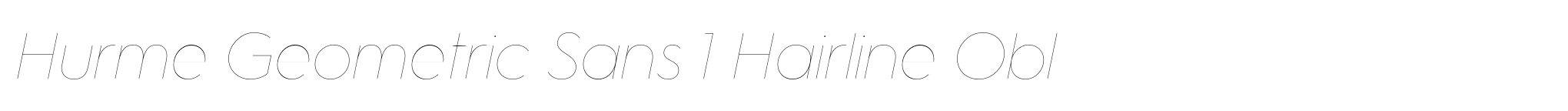 Hurme Geometric Sans 1 Hairline Obl image